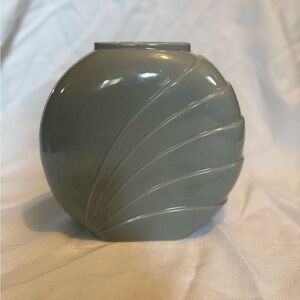 Vintage Art Deco Gray Round Ceramic Vase